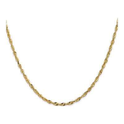 14K Yellow Gold 2.5mm Diamond-Cut Rope Chain – view 3