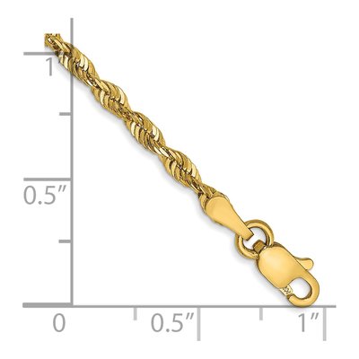 14K Yellow Gold 2.5mm Diamond-Cut Rope Chain Bracelet – view 4