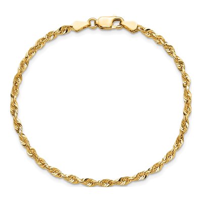 14K Yellow Gold 2.75mm Diamond-Cut Rope Chain Anklet – view 6