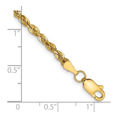 14K Yellow Gold Diamond-Cut Rope Chain, Per Inch – view 4