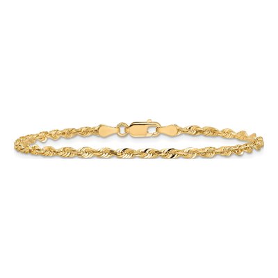 14K Yellow Gold Diamond-Cut Rope Chain, Per Inch – view 5