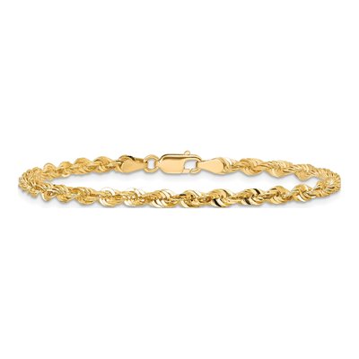 14K Yellow Gold 4mm Diamond-Cut Rope Chain Anklet – view 5