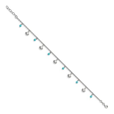 Sterling Silver Turquoise Shell Anklet – view 2