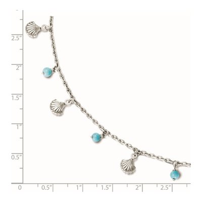Sterling Silver Turquoise Shell Anklet – view 4