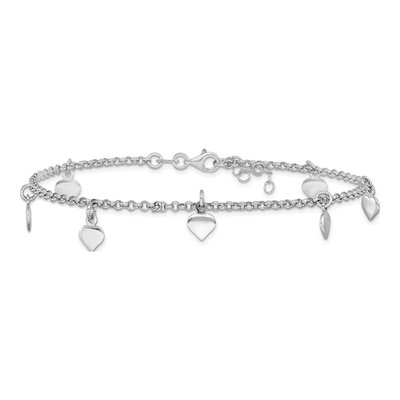 Sterling Silver Heart Anklet – view 3