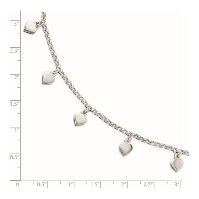 Sterling Silver Heart Anklet – view 4