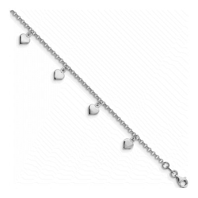 Sterling Silver Heart Anklet