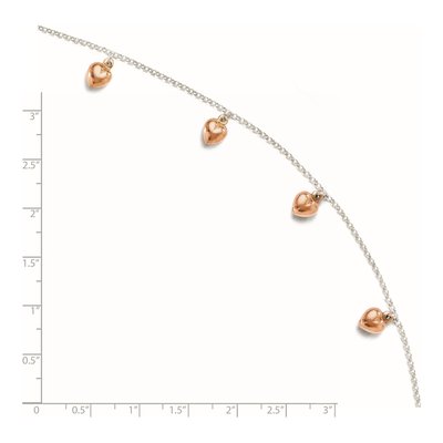 Rose Gold-Plated Sterling Silver Heart Anklet – view 4