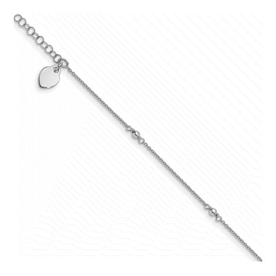 Sterling Silver Heart Dangle Anklet