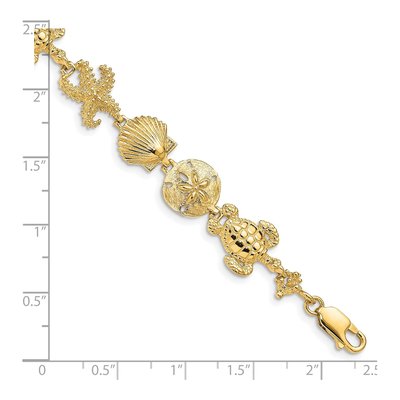 14K Yellow Gold Sea Life Theme Bracelet – view 4