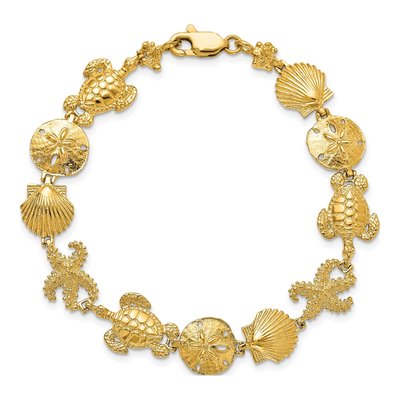 14K Yellow Gold Sea Life Theme Bracelet – view 5