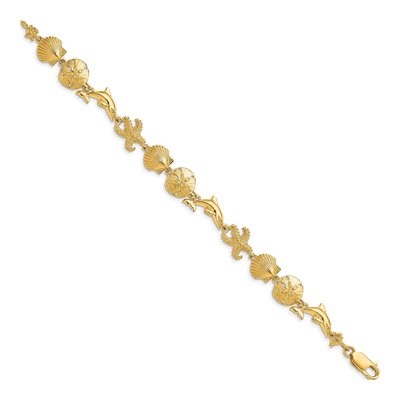 14K Yellow Gold Seashore Theme Bracelet – view 3