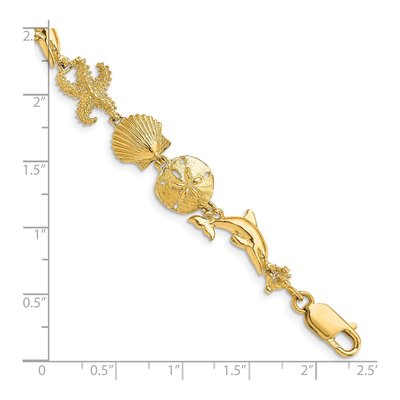 14K Yellow Gold Seashore Theme Bracelet – view 4
