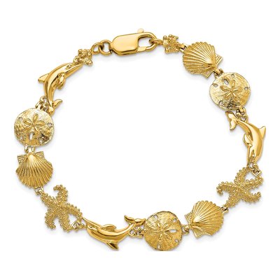 14K Yellow Gold Seashore Theme Bracelet – view 5