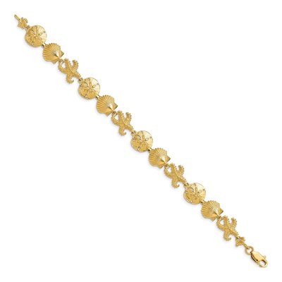 14K Yellow Gold Seashell Theme Bracelet – view 2