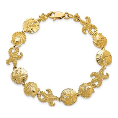 14K Yellow Gold Seashell Theme Bracelet – view 4