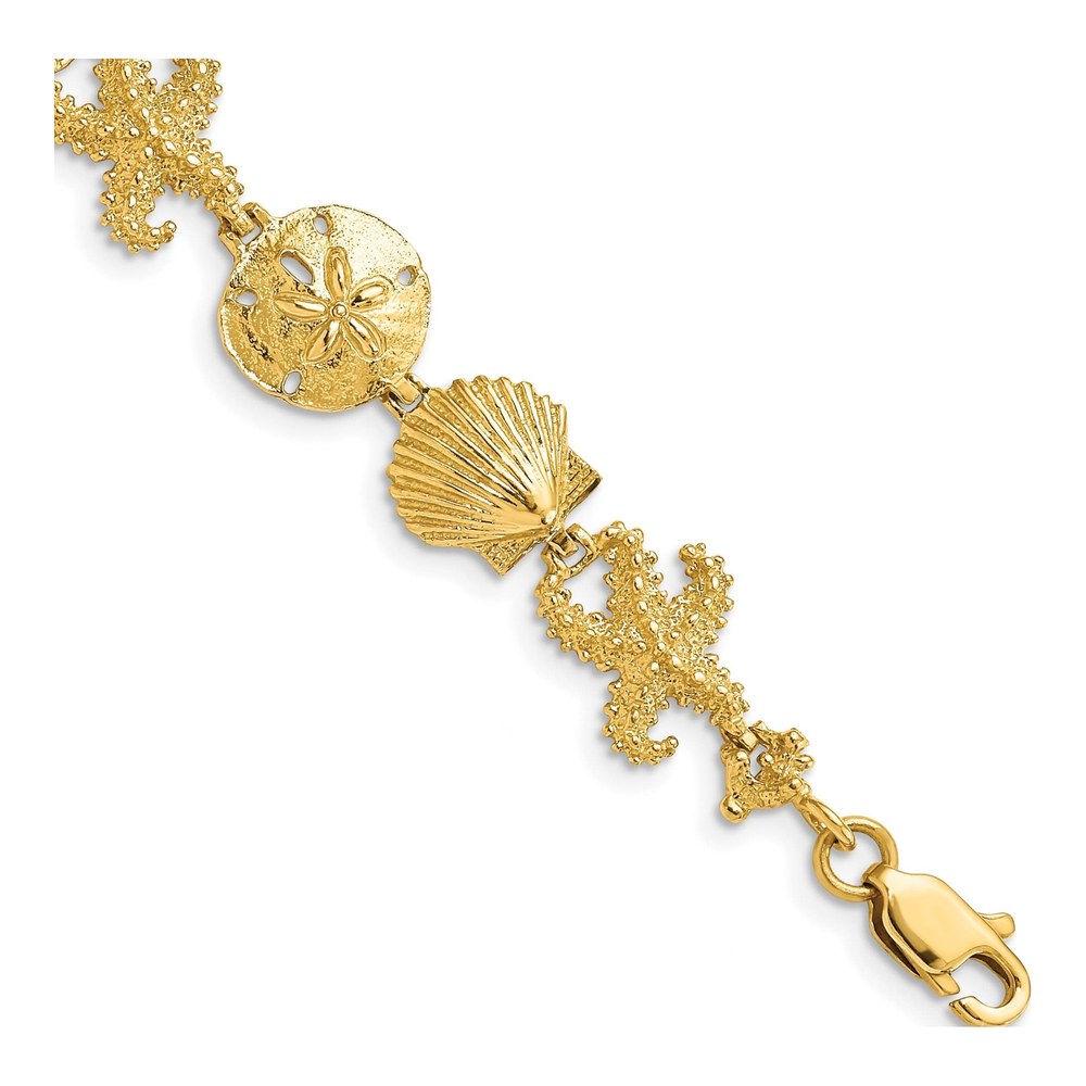 14K Yellow Gold Seashell Theme Bracelet