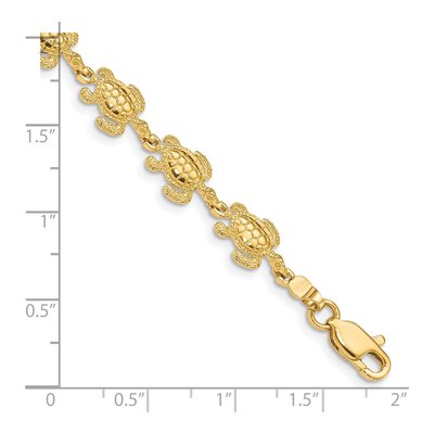 14K Yellow Gold Sea Turtle Bracelet – view 4