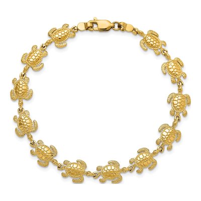 14K Yellow Gold Sea Turtle Bracelet – view 5