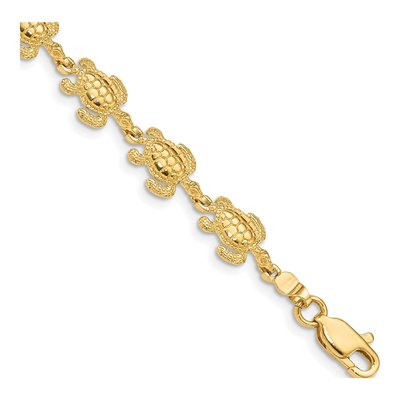 14K Yellow Gold Sea Turtle Bracelet