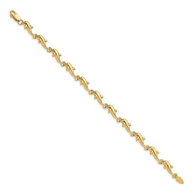 14K Yellow Gold Dolphin Bracelet – view 3