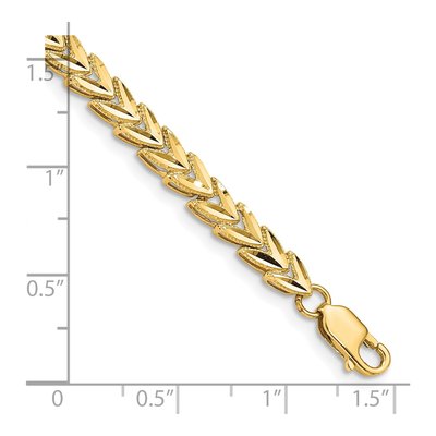 14K Yellow Gold Diamond-Cut Bracelet – view 4