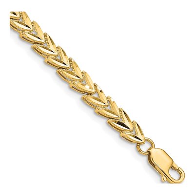 14K Yellow Gold Diamond-Cut Bracelet