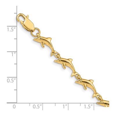 14K Yellow Gold Dolphin Bracelet – view 4