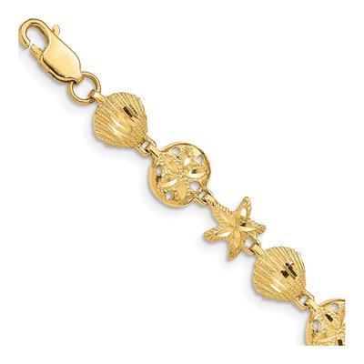 14K Yellow Gold Sea Life Bracelet