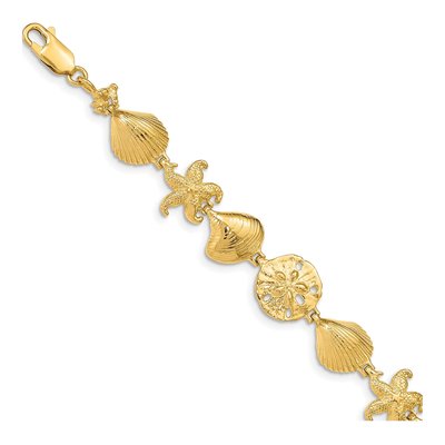 14K Yellow Gold Sea Life Bracelet
