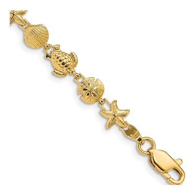 14K Yellow Gold Sea Life Bracelet