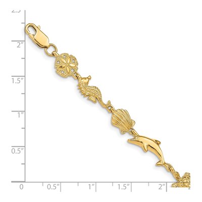 14K Yellow Gold Sea Life Bracelet – view 3