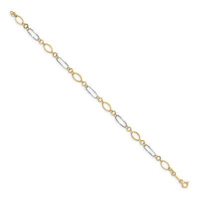14K Two-Tone Gold Oval Link Bracelet – view 3