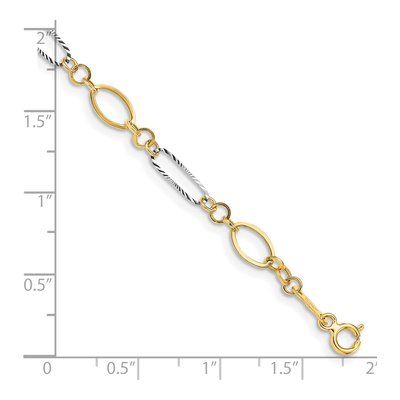 14K Two-Tone Gold Oval Link Bracelet – view 5