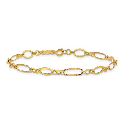 14K Yellow Gold Oval Link Bracelet – view 3