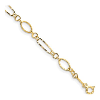 14K Yellow Gold Oval Link Bracelet