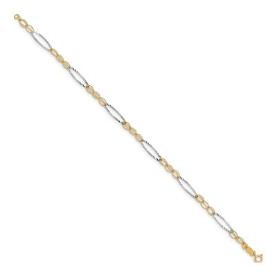 14K Two-Tone Gold Oval Link Bracelet – view 2