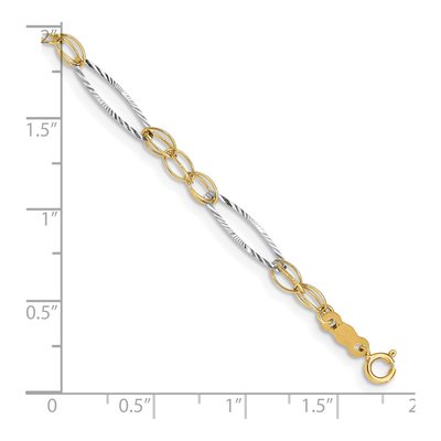 14K Two-Tone Gold Oval Link Bracelet – view 3