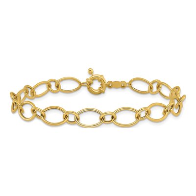 14K Yellow Gold Oval Circles Design Bracelet – view 4