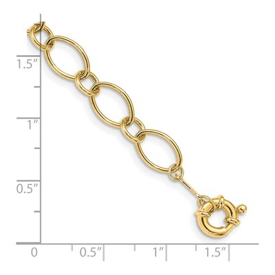 14K Yellow Gold Oval Circles Design Bracelet – view 5