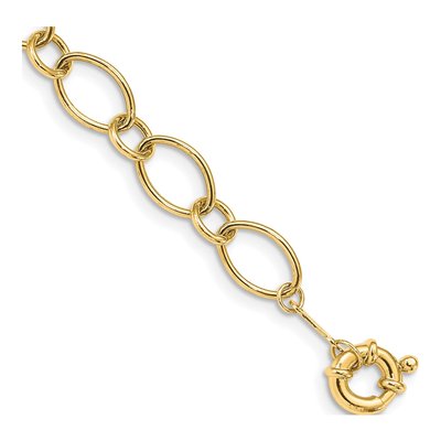 14K Yellow Gold Oval Circles Design Bracelet