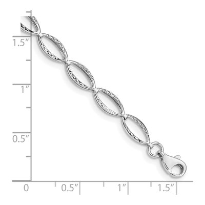 14K White Gold 5mm Semi-Solid Oval Link Chain Bracelet – view 4