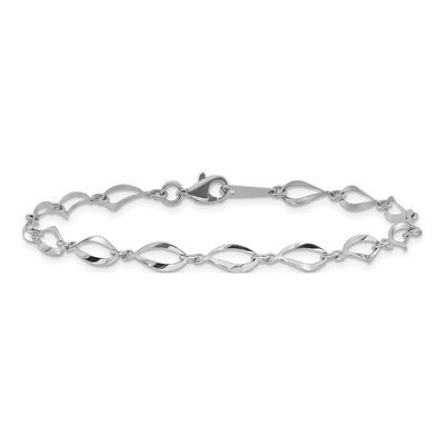14K White Gold 5mm Semi-Solid Twisted Link Chain Bracelet – view 4