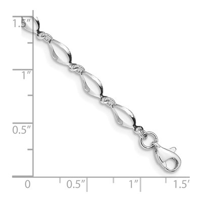 14K White Gold 5mm Semi-Solid Twisted Link Chain Bracelet – view 5