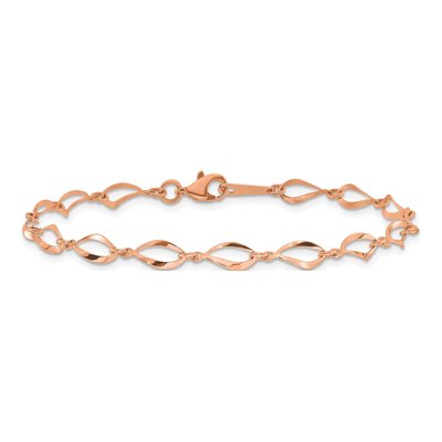 14K Rose Gold Twisted Link Bracelet – view 3
