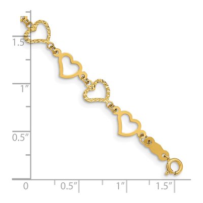 14K Yellow Gold Open Hearts Bracelet – view 4