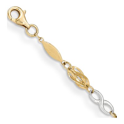 14K Two-Tone Gold Infinity Link Bracelet – view 4