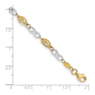 14K Two-Tone Gold Infinity Link Bracelet – view 5