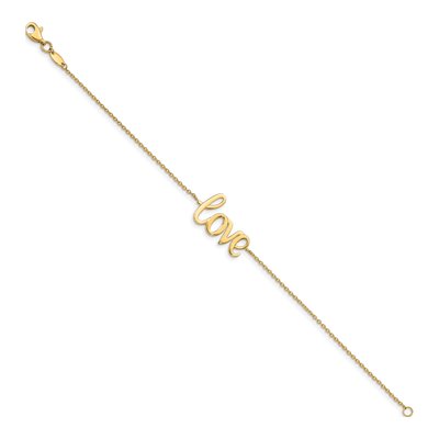 14K Yellow Gold LOVE Script Bracelet – view 3