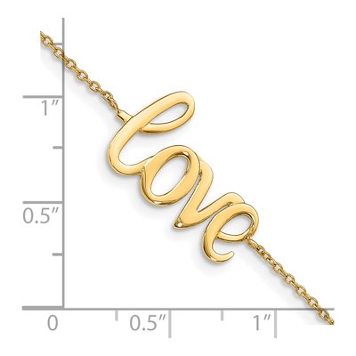 14K Yellow Gold LOVE Script Bracelet – view 5